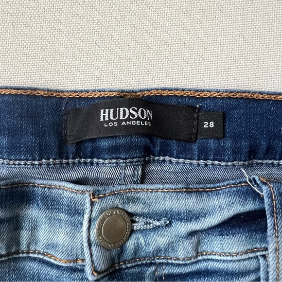 Hudson Nico Cigarette Size 28 Mid Rise Straight Ankle Jean Raw Hem Medium Wash - Picture 4 of 13